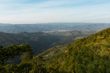 Tara mountain landscape at the viewpoint named Crnjeskovo. Western Serbia