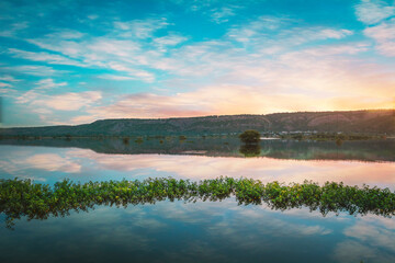 sunrise over the lake
