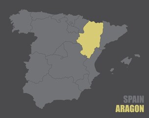 Fototapeta na wymiar Spain Aragon map
