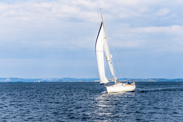Obraz premium Sailing yacht in the Adriatic sea in Croatia