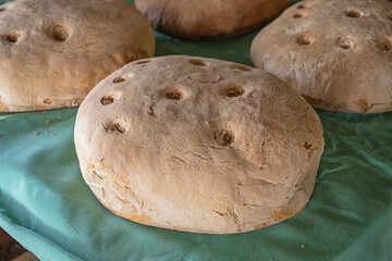 Selbst gebackenes Brot, Kalamata, Peloponnes, Griechenland