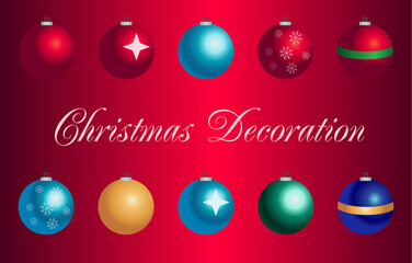 Christmas balls. Xmas tree decoration. Editable vector illustration.
