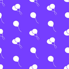 seamless pattern with balloon ioslated on purple background. hand drawn vector. doodle decor for party. modern scribble for kids, wallpaper, backdrop, cover, fabric, wrapping, paper. cartoon style.