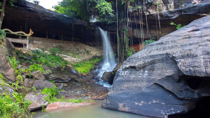 The beautiful waterfall in nature