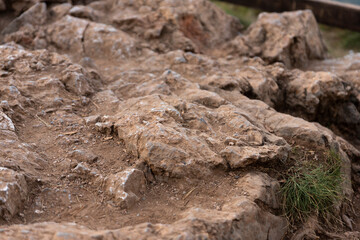 Rock formation close up in the mountains