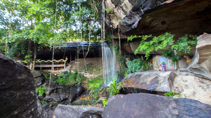 The beautiful waterfall in nature