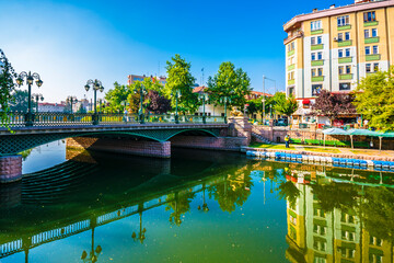 Porsuk River view in Eskisehir. Eskisehir is a modern city in center of Anatolia.