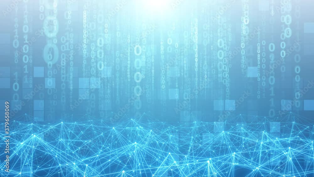 Sticker binary connections network big data concept video