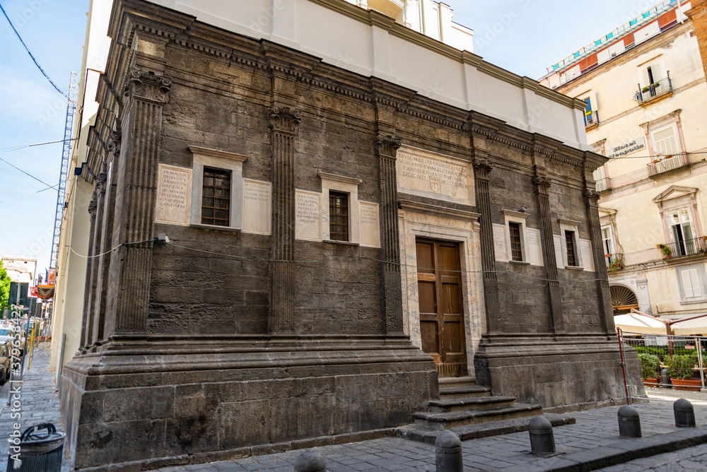 Wall mural street in historic center of naples, italy.