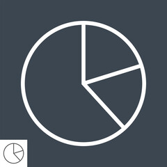 Chart Thin Line Vector Icon Isolated on the Black Background.