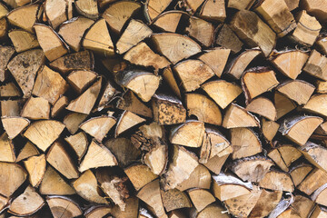 Firewood background. Old wooden texture.