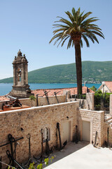 View from the fortress wall of the Forte Mare Fort on a summer day, Herceg Novi, Montenegro.