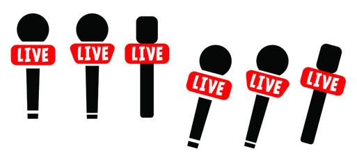 Stream Broadcast press Live news microphone icon Vector speech design for voice recording studio icon TV radio report program Paparazzi media Reportage journalist Fact or fake interview Podcast