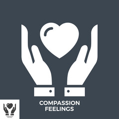 Obraz premium Compassion Feelings Glyph Vector Icon Isolated on the Black Background.