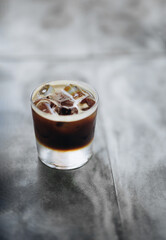 cold espresso tonic in a cafe