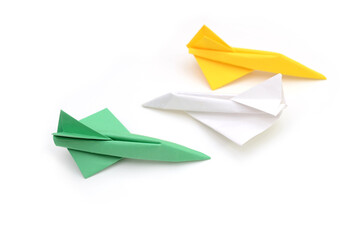 Naklejka premium Paper airplanes on white