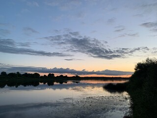 sunset over the river