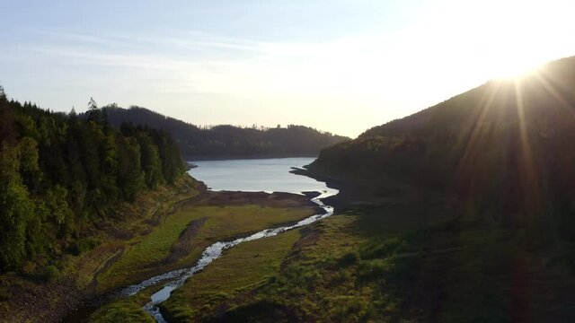 Talsperre See Osterode am Harz mit Sonnenuntergang
