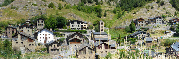 Fototapeta na wymiar Panoramic view of the town of Pal, Andorra. Pyrenees