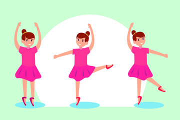 Obraz na płótnie Canvas Ballerina vector concept: Group of ballerina dancing ballet together while wearing ballerina costume 