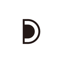 simple geometric letter dc negative space logo vector