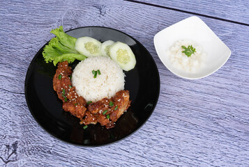 Thai Food Pork Chicken and Fish 