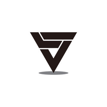 recommend clip art: abstract stripes letter sv triangle geometric line logo vector