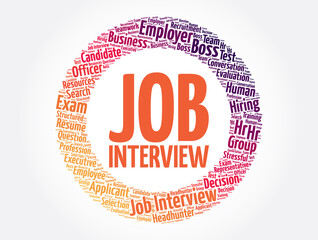 Job Interview word cloud collage, concept background