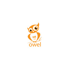 Creative owl logo vector illustration color design template