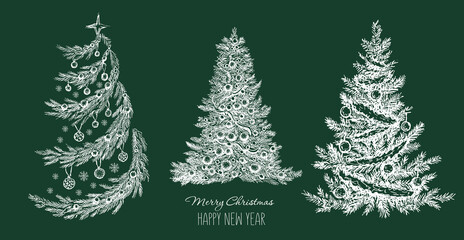 Christmas tree hand drawn illustration	
