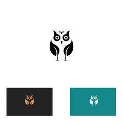 Creative owl logo vector illustration color design template