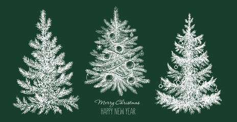 Christmas tree hand drawn illustration	
