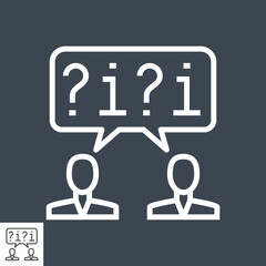 Dialogue Thin Line Vector Icon. Flat icon isolated on the black background. Editable EPS file. Vector illustration.