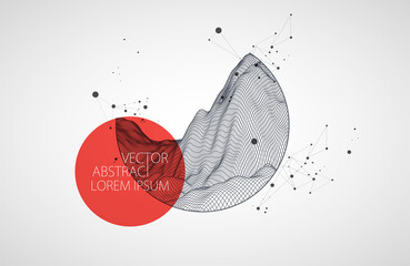 Modern science or technology elements. Trendy abstract background. Cyberspace surface illustration. Vector.