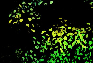 Dark Green, Yellow vector pattern with chaotic shapes.