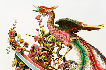 Fototapeta premium Colorful Chinese bird in Thean Hou Temple in Kuala Lumpur, Malaysia