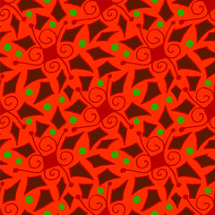 Christmas Leaves  orange