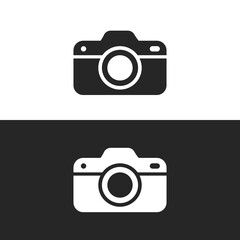 Black & White Photo camera vector icon design. Vector Camera icon