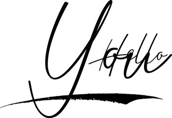 Hello You Typography Black Color Text 
on White Background