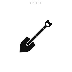 Shovel icon for your website, logo, app, UI, product print. shovel concept flat Silhouette vector illustration icon. EPS vector file