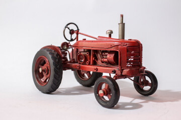 Fototapeta na wymiar old red tractor