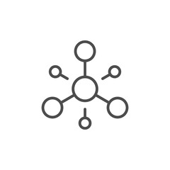 Molecule structure line outline icon