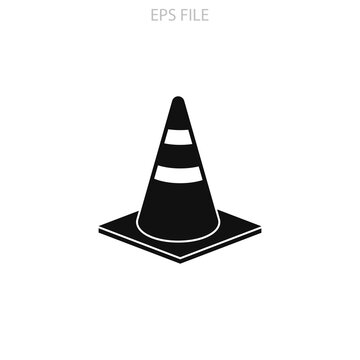 Traffic cone icon for your website, logo, app, UI, product print. Traffic cone icon concept flat Silhouette vector illustration icon. EPS vector file
