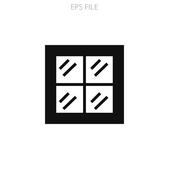 Window icon for your website, logo, app, UI, product print. window icon concept flat Silhouette vector illustration icon. EPS vector file