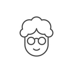 Old woman line outline icon