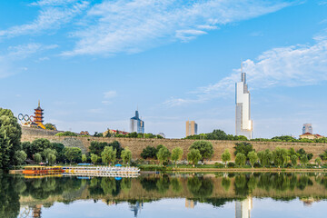 Scenery of Xuanwu Lake and Ming Great Wall in Nanjing, China © Govan