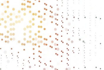 Light Orange vector texture with colored snowflakes.