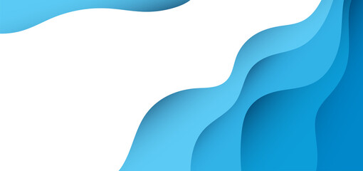Abstract modern blue ocean wave vector background and blank space