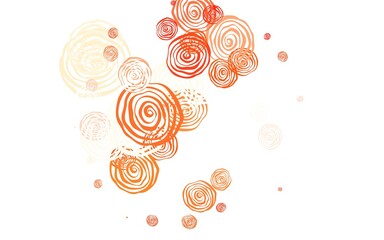 Light Red vector doodle template with roses.