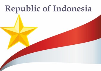 Obraz premium Flag of Indonesia, Republic of Indonesia. Bright, colorful vector illustration